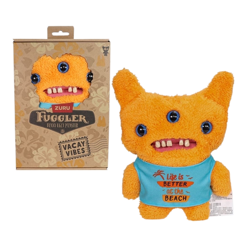 Fugglers Funny Ugly Monster Orange Beach Shirt Plush Stuffed Animal Toy 9"